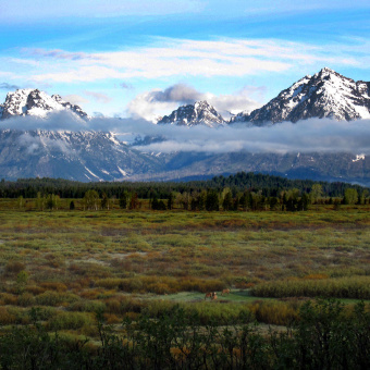 Mountain view Idaho Yellowstone and Grand Teton National Parks Bike Tour