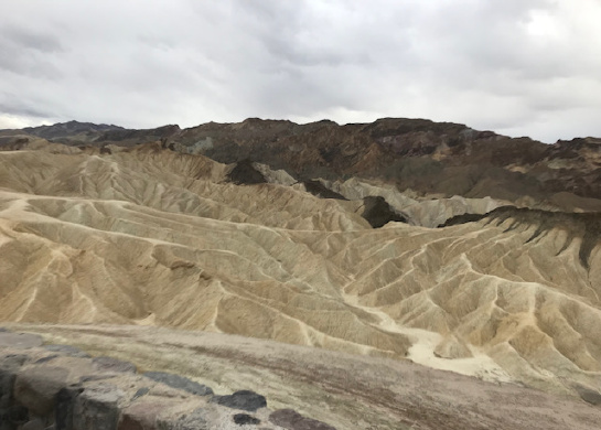 The view from Zabriskie Point in Death Valley National Park while on a bike tour