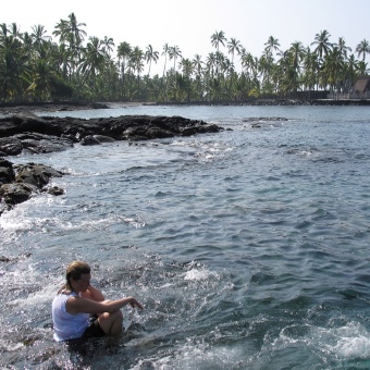 Swimming in the ocean Hawaii Bike Tour