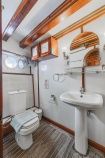 Thalassa boat cabin private bathroom on Greece bike and boat tour