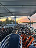 Row of bicycles on Vita Pugna on the Italy Bike and Barge Tour for women only.