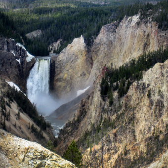 Waterfall view Yellowstone and Grand Teton National Parks Bike Tour