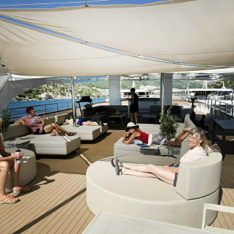 Croatia Bike and Boat Melody yacht shade deck