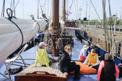 Netherlands Tulip Sail and Cycle Wapen Fan Fryslan on the deck