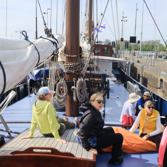 Netherlands Tulip Sail and Cycle Wapen Fan Fryslan on the deck